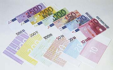 Origami-Papier-Euros 125 % Vergrösserung